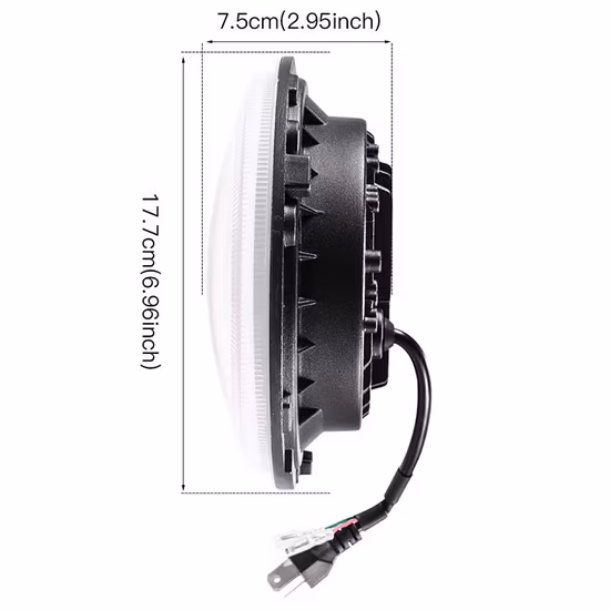 Farol LED redondo de feixe alto/baixo de 7 polegadas 40W para motocicleta Harley Jeep